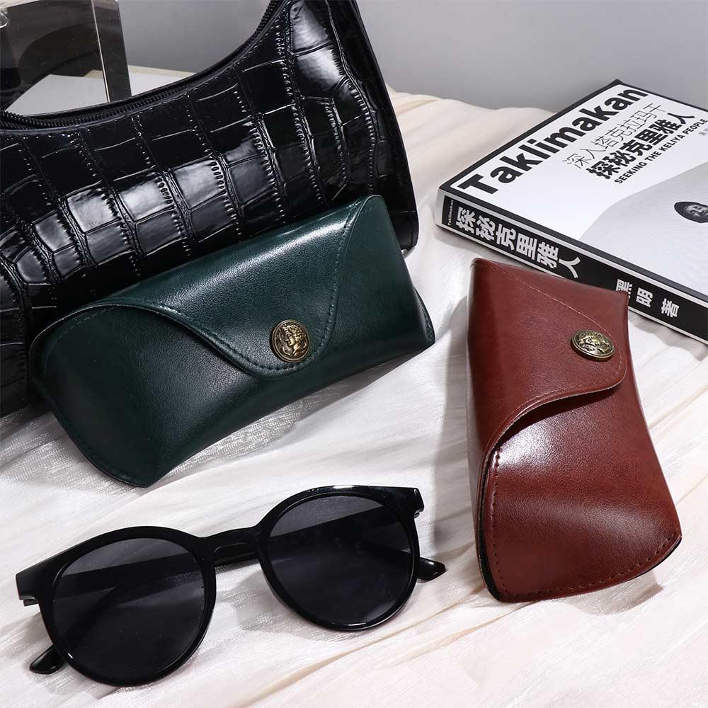 Glasses Box Male Eyewear Protector Case Sunglasses Pouch Eye Glasses Holder Leather Glasses Case