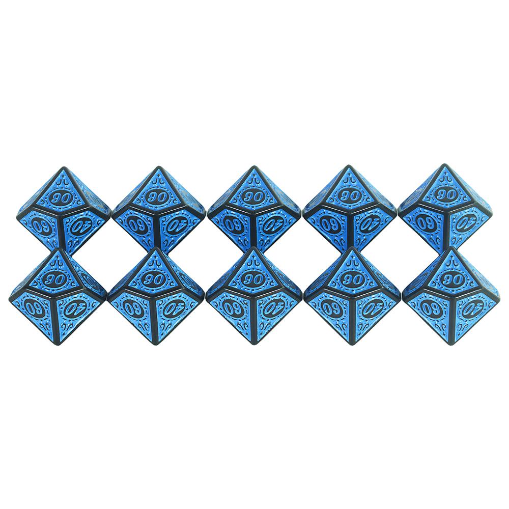 D10(00-90) Dice Polyhedral Dice for DND Party Board Games, 10PCS D10 Multi-sided Dice