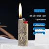 Fierce Tiger Embossed Metal Lighter Case for BIC J5 Inflatable Lighters