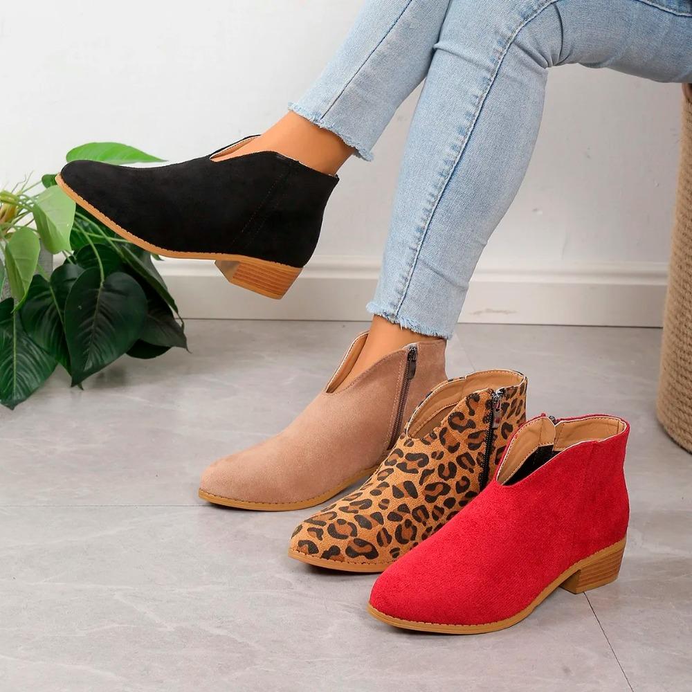 Женские ботинки, осенние замшевые женские модные ботинки на платформе, размер 43, ботильоны на высоком каблуке с боковой молнией Botas De Mujer