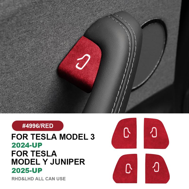 Для Tesla Model Y 2025 2026 Итальянская Премиум Замша Модель Можжевельник Model 3 Highland 2024 2025 2026 Накладка-стикер на кнопку двери