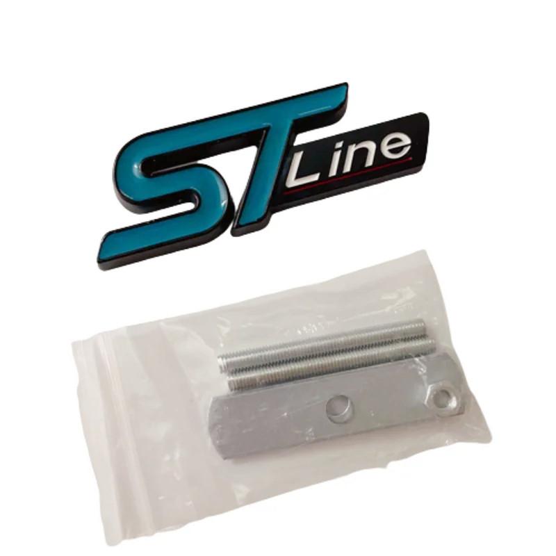 3D Metal ST Line Logo Car Front Grill Emblem Sticker Trunk Badge For Ford Kuga MK3 MK4 S Max Focus Puma Fiesta Accessories