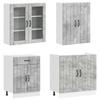 Kitchen Unit LUCCA 8 pcs Concrete Grey Engineered Wood