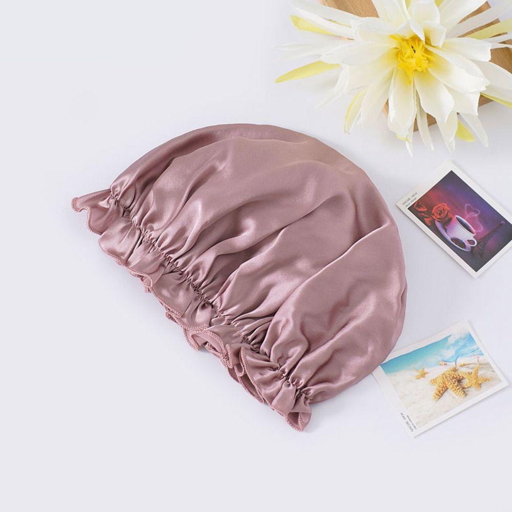 Elastic Large Silk Sleeping Cap Fashion Hair Loss Hats New Women Hair Bonnets