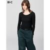 Uniqlo HeaTTech Кашемировая смесь Футболка с круглым вырезом