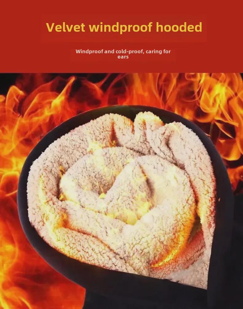 Мужской костюм из толстой овечьей шерсти с капюшоном - повседневный кардиган на молнии для осени и зимы