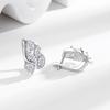 Micro-Set U-Shaped Zircon Ear Buckle Fashionable Leaf Diamond-Set Earrings Middle Eastern Style Earrings for Women Jewelry Accessories