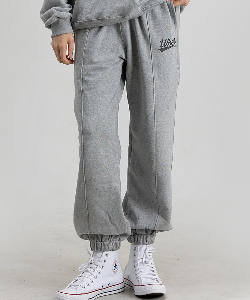 WHEN YOU MOVE Crack Tail Logo Sweatpants Melange Gray