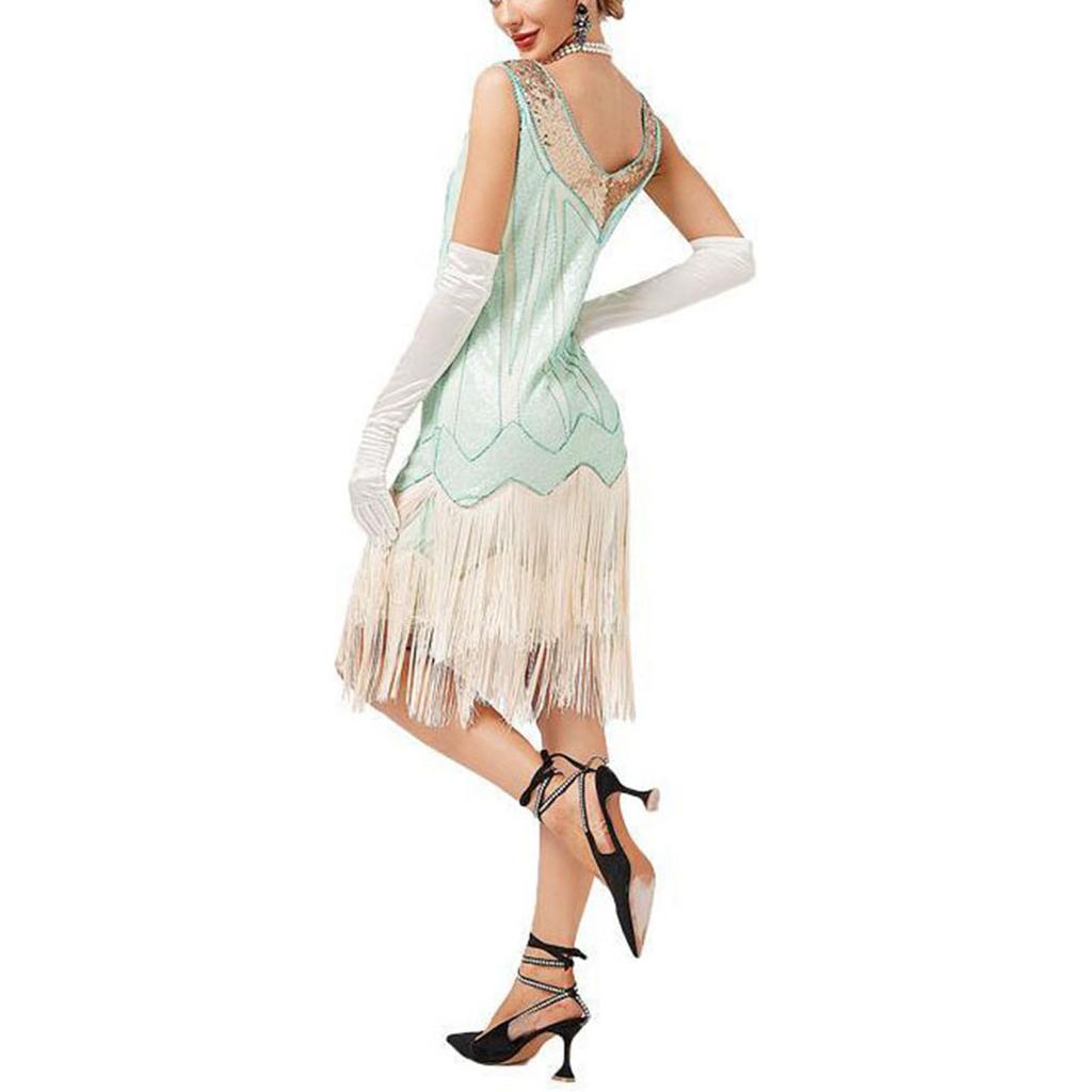 Женское вечернее сексуальное платье, модное однотонное платье с блестками и бахромой