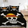 Skull Flag Bedding 3 Piece Set HD Print Duvet Cover Pillowcases for Teens Adult Bedroom Decoration Christmas Gift C3123