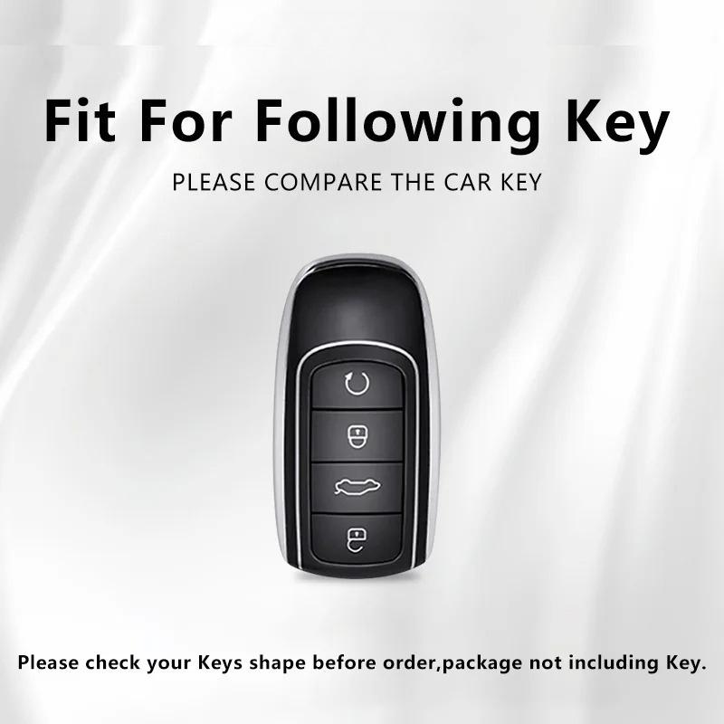 Чехол-брелок из цинкового сплава для ключа автомобиля Chery Tiggo 7 Pro 8 9 2025 2026 Чехол-сумка для брелока Корпус Кольцо-держатель Брелок Аксессуары KK2
