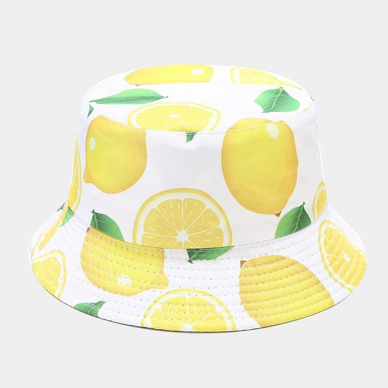 Fruit Pattern Fisherman Hat With Wide Brim For Summer Sun Protection And Casual Wear