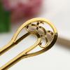 Alloy Styling Tools Hair Accessories Double Wavy Flower U-shaped Hairpin Metal Hair Stick Hairpin