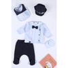 New Season Cap Ribbed Fabric Baby Boy 5-piece Hospital Discharge Set Newborn Outfit