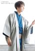Summer Single Komaro Single Silver [KYOETSU] Haori, Washable, Plain, Clothes, Fabric, Item, Men's (M, Rat)