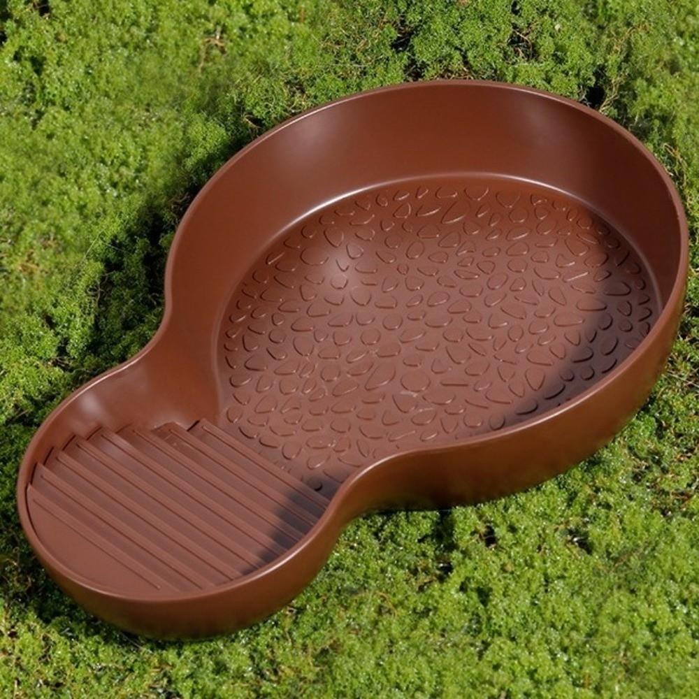 Wide Mouth Tortoise Food Bowl With Ramp Turtle Pond Landscaping Reptile Bathing Pool Habitat Decor