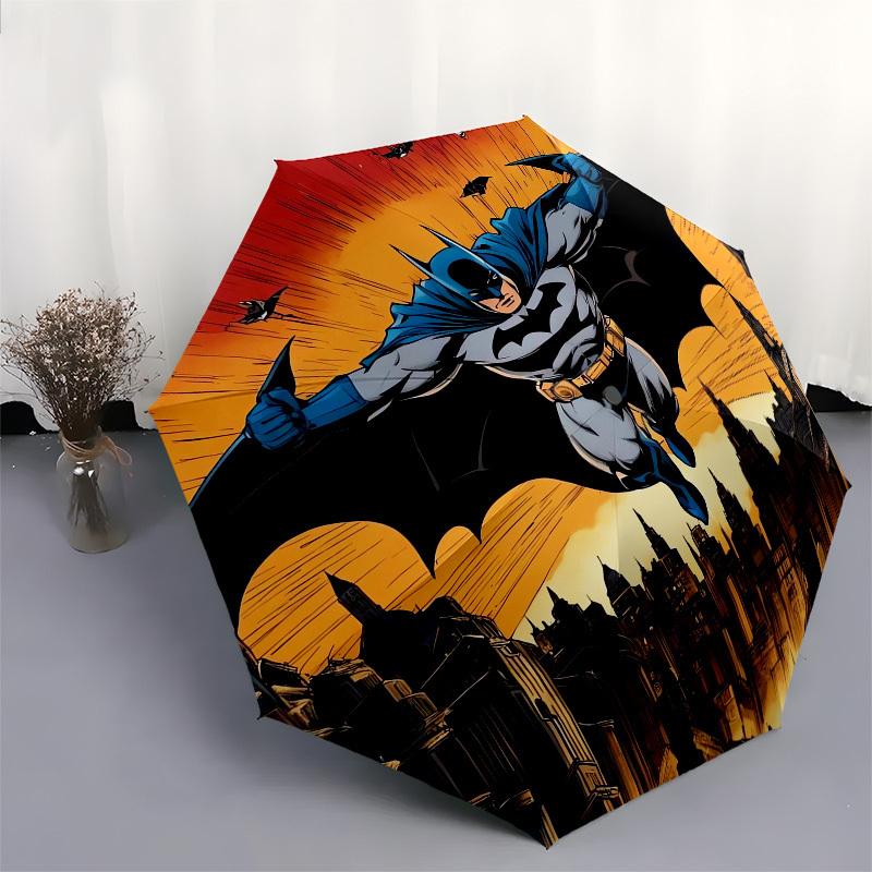 1pc Batman Flying Over Gotham City Umbrella with Plastic Handle,Suitable for All Seasons Travel Outdoor Multi-functional UmbrellaDCS099