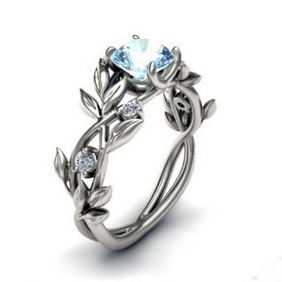 Женское кольцо с листьями и стразами, ювелирные изделия, элегантное яркое блестящее кольцо для повседневного ношения