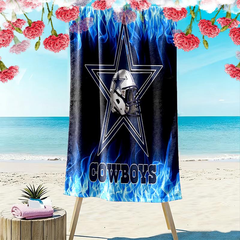 Cowboys Football Print Beach Towel, Large Soft Quick Dry Towel for Beach Camping Swimming