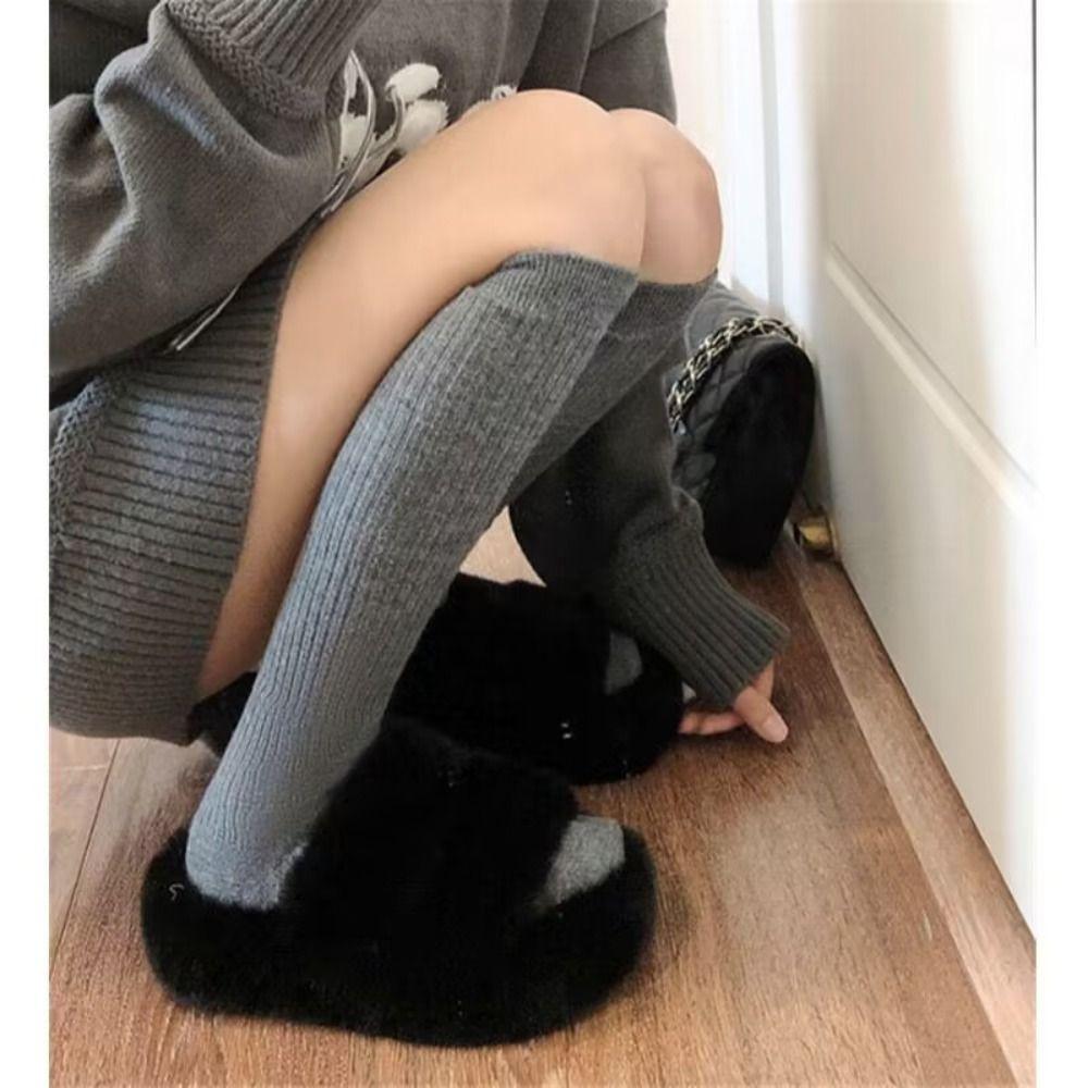 Хлопковые женские чулки Эластичные термо носки до икры Повседневные длинные носки Дамы Девушки