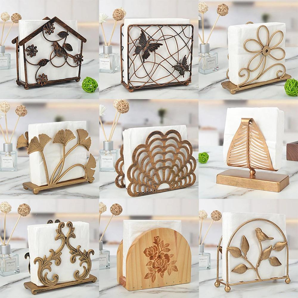 Tissue holder, desktop upright tissue holder, creative desktop tissue holder, tissue holder stand (1 piece, flower style)