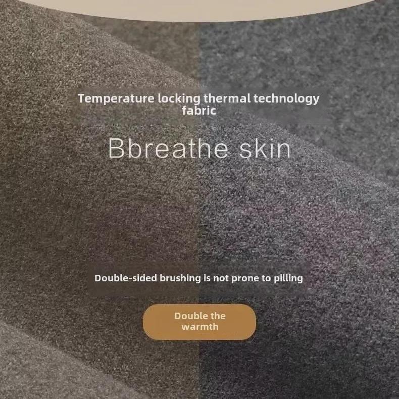 Мужские бесшовные термоштаны из смесовой шерсти с наколенниками для зимы