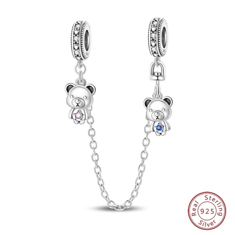 S925 Silver Pumpkin Cat Playing Card Graduation Bear Ring Seahorse 3mm Charms Beads Design DIY Fine Jewelry