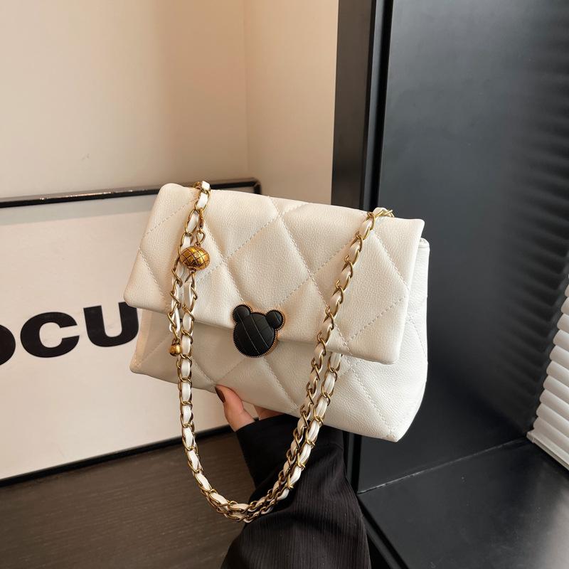 Rhombus Chain Bag Women's Summer New Versatile Shoulder Messenger Bag Casual High-end Small Square Bag