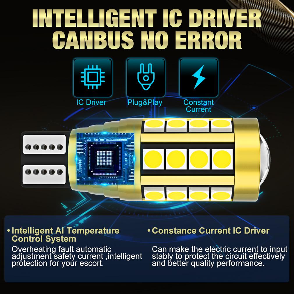 2 шт. T15 W16W светодиодные лампы Canbus автомобильные фары 2000LM 28SMD 3030 чипы 9012 921 с объективом без ошибок задний резервный фонарь заднего хода авто лампа 6000K белый 12 В