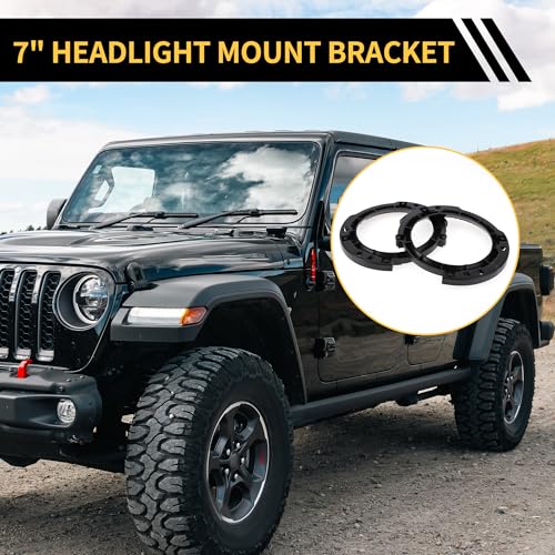 REPAIROCK Совместимо с Jeep Wrangler JK 2007-2017, 1 пара кронштейнов для крепления фар, ободки фар (Левый и правый набор), 7-дюймовая круглая головка