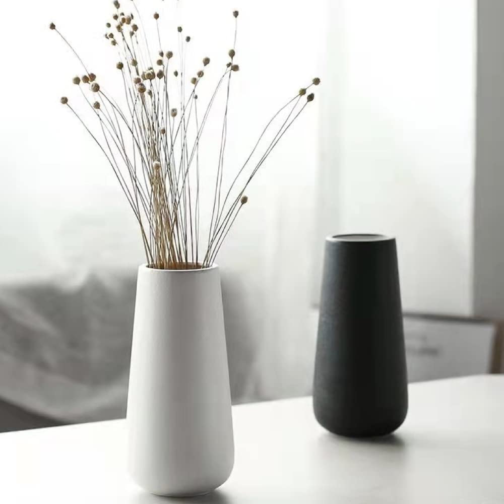 Ваза Основа для цветов Керамика Скандинавский Стильный Большая Интерьерная Ваза для цветов Живые цветы Сухоцветы Керамика +kuRo (Белый, 20см)