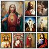 Jesus Christ Religious Belief Sacred Heart Poster Canvas Painting Vintage Wall Art Pictures For Room Church Home Decoration