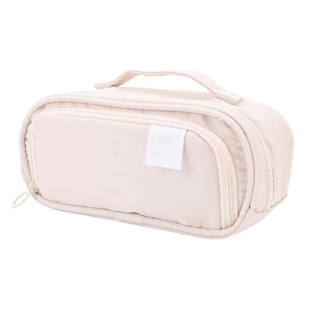 Pencil Bag Large Capacity Pouch with Pull Out Organizer Aesthetic School Office Supplies Beige