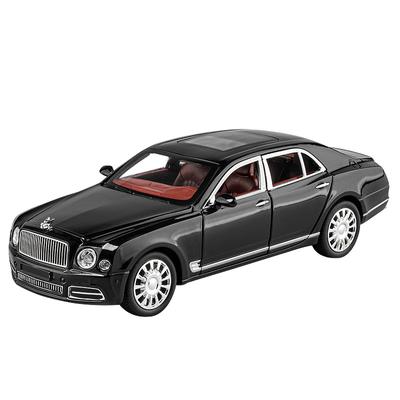 Литая модель автомобиля Bentley Mulsanne в масштабе 1/24, коллекционная модель автомобиля, имитация звука и света, металлическая игрушечная машинка для детей, подарок