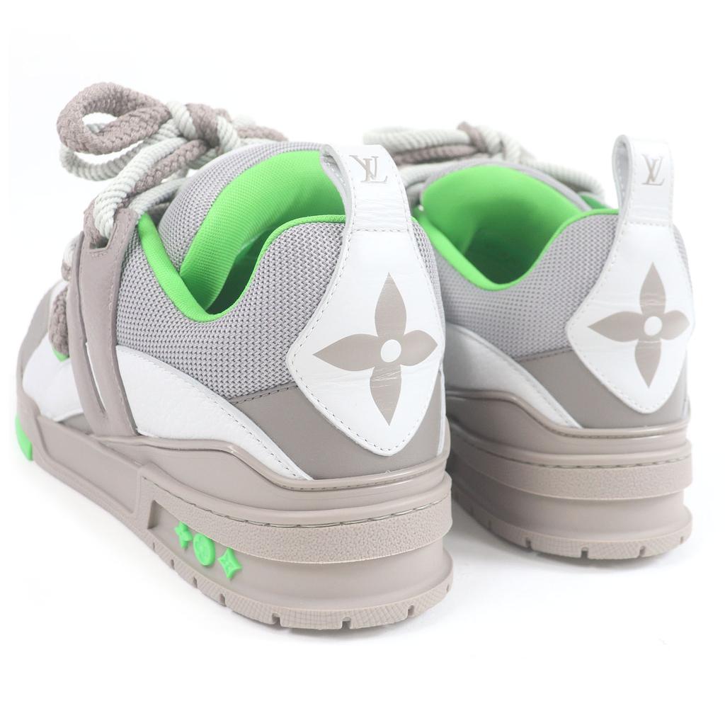 Excellent LOUIS VUITTON Low cut sneakers LV Skate Line Dadd sneakers gray leather mens 9.5 Used