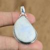 Natural Rainbow Moonstone Gemstone Pendant White 925 Sterling Silver Jewelry