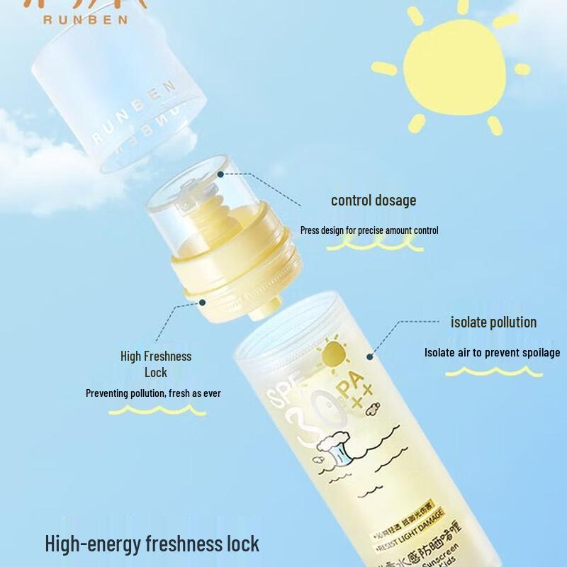 RUNBEN Kids Water-Feel Sunscreen Gel, 50ml