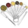9Pcs Stainless Steel Measuring Spoons Scoop With Mini Whisk Stackable Baking Seasoning Spoon Coffee Tea Kitchen Measuring Tool