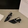 Temperament Celebrity Bag Head Sandals Fairy Shoes 2025 New Spring and Summer Pointed Single Shoes Black High Heels