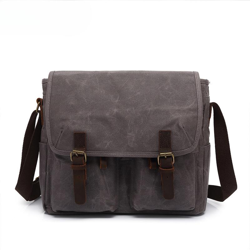 Винтажная холщовая сумка-портфель, повседневная мужская сумка через плечо, деловая мужская сумка для компьютера, школьная мужская сумка