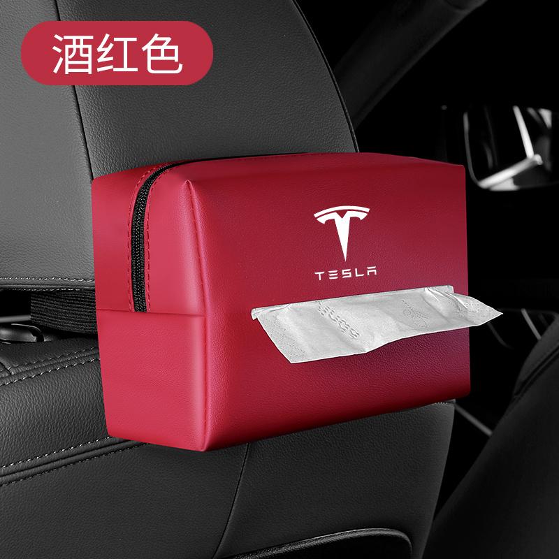 Car Interior Tissue Bag Seat Back Tissue Storage Box Holder Accessories For Tesla Model 3 Model S X Model Y Roadster SpaceX