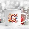 26 Letter Printed Enamel Mug Coffee Juice Milk Mugs Christmas Handle Wine Cup Xmas Best Gifts For Her