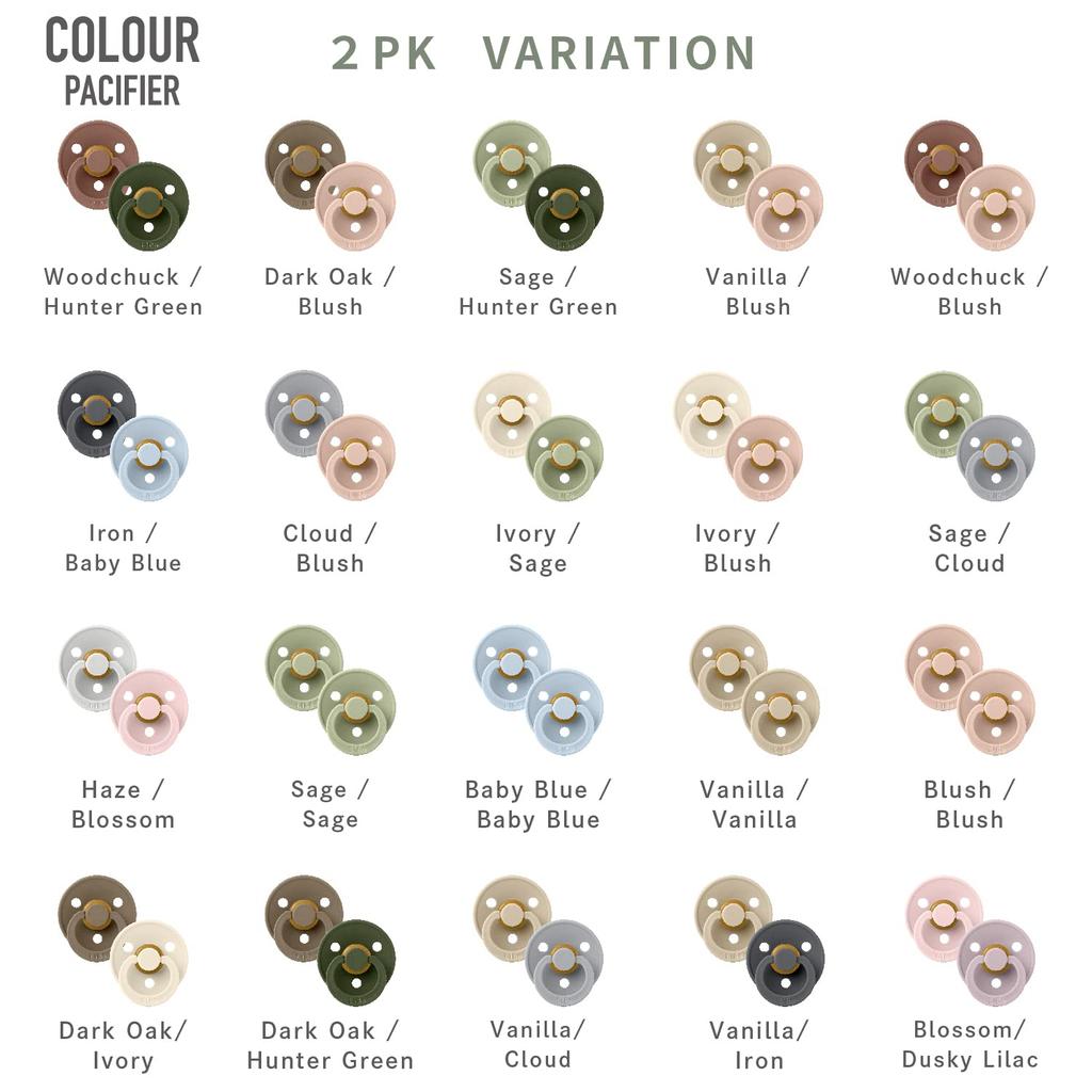 Набор из 2 пустышек из натурального каучука BIBS ЦВЕТ Размер 2 Японский BPA Без BPA Изогнутая форма уменьшает трение Круглая соска, похожая на грудь 120285 (6-18 месяцев)