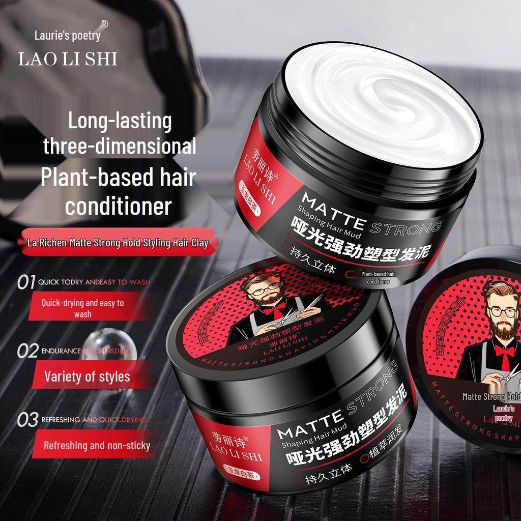 Laureth Matte Strong Styling Hair Clay for Men - Long-Lasting, Natural Hold, Non-Greasy & Refreshing