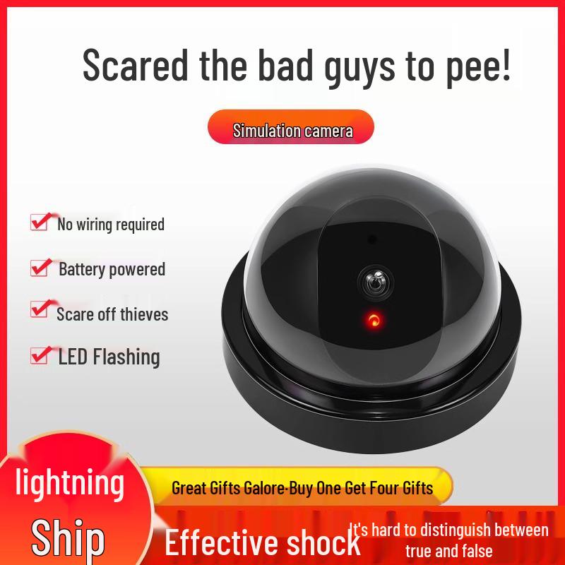 Внутренняя фиктивная камера безопасности с клейкой лентой и подсветкой - Идеально для девушек, живущих одних