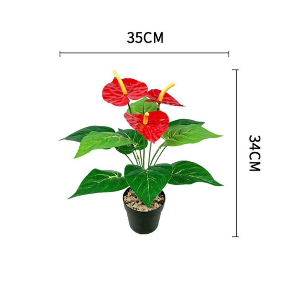 35/50CM Artificial Red Palm Plant Lifelike Fake Plants  Living Room Bedroom Decor