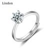Lindon Classic Copper Alloy Zircon Ring Ladies Jewelry Wedding Promise Party Gift