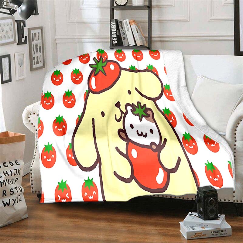 PomPompurin pattern flannel blanket, a nap blanket, warm, comfortable and soft, suitable for sofas, beds, etc.