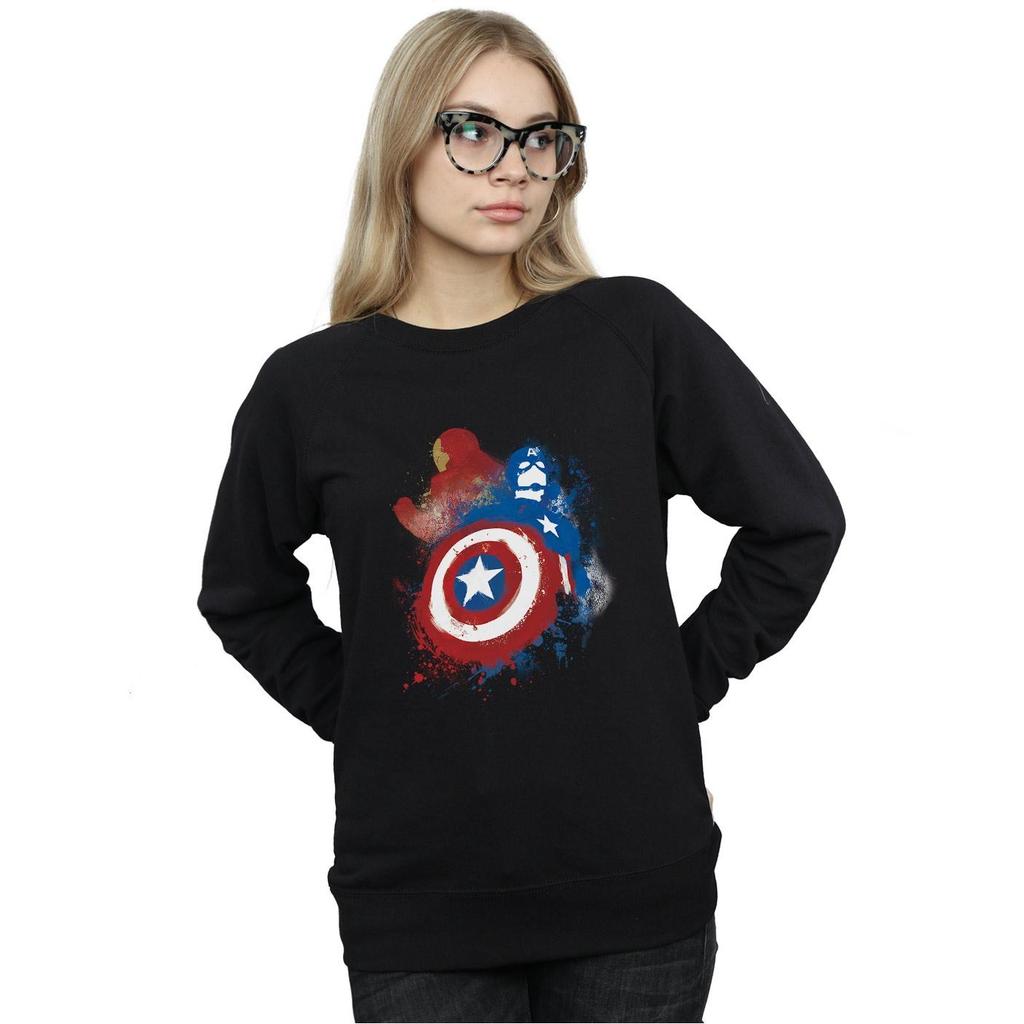 Marvel Womens/Ladies Captain America Civil War Painted Vs Iron Man Sweatshirt
