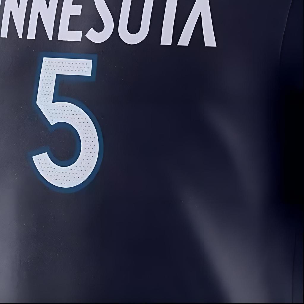 Nike Футболка мужская повседневная спортивная с круглым вырезом и коротким рукавом с принтом американских букв и цифр Minnesota Timberwolves, темно-синего цвета DR6387-425